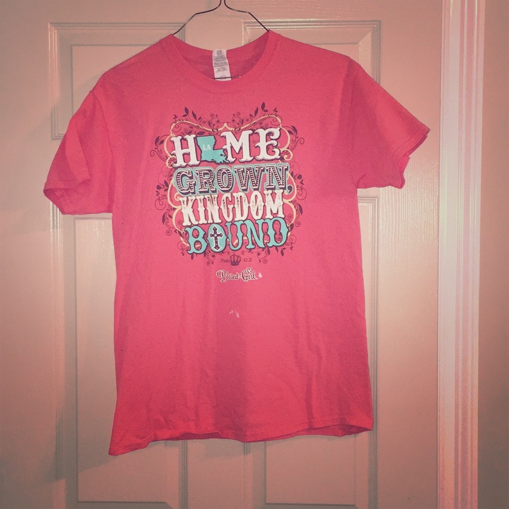blessed girl shirt dark pink.